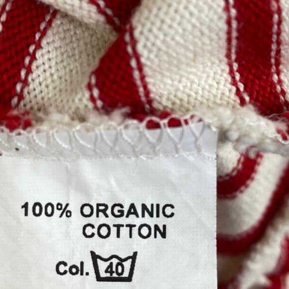 Mads Norgaard Red Striped Short Sleeve Ruffle Dress Girls Size 8 Organic Cotton - Picture 5 of 6